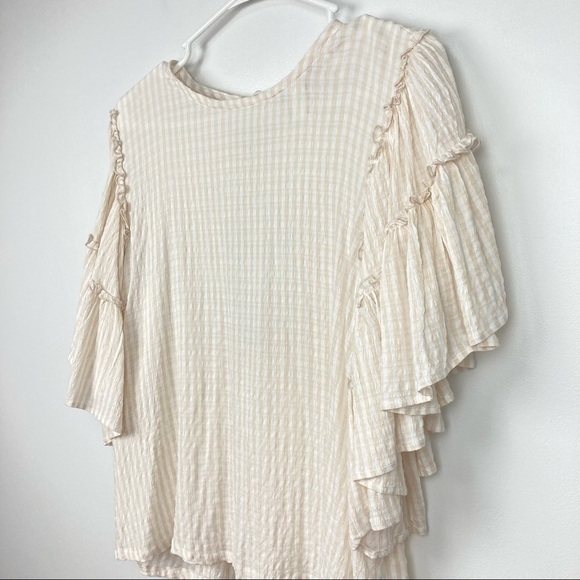 Anthro PILCRO Sybil Striped Ruffle Sleeve Blouse Top - Picture 7 of 13